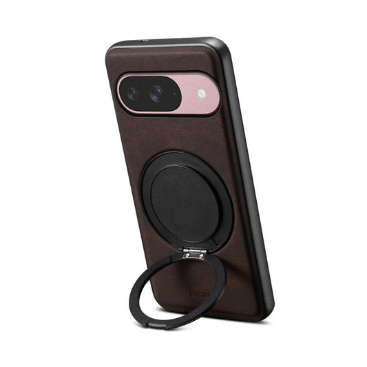 For Google Pixel 9 Denior A14 Skin Feel Rotating Holder MagSafe Phone Case(Brown) - Google Cases by Denior | Online Shopping South Africa | PMC Jewellery | Buy Now Pay Later Mobicred