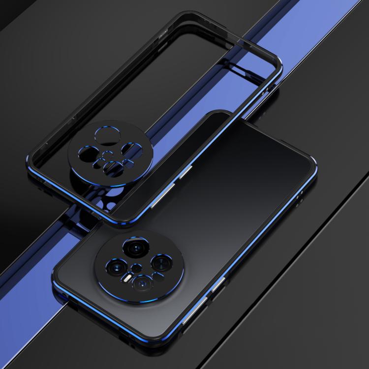 For Huawei Mate 70 Aurora Series Lens Protector + Metal Frame Phone Case(Black Blue) - Huawei Cases by PMC TechLife | Online Shopping South Africa | PMC TechLife | Buy Now Pay Later Mobicred