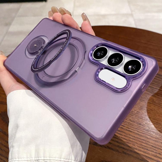 For Samsung Galaxy S25+ 5G Rotation Holder MagSafe Phone Case(Purple) - Galaxy S25+ 5G Cases by PMC Jewellery | Online Shopping South Africa | PMC Jewellery | Buy Now Pay Later Mobicred