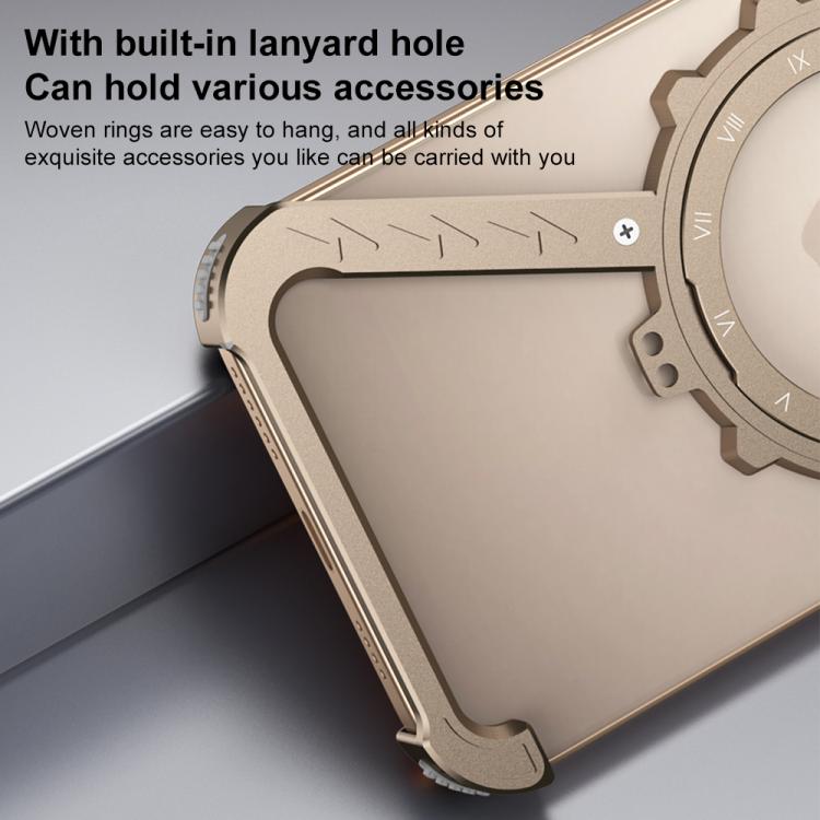 For iPhone 13 Pro Max Z-shaped Frameless Metal 360 Holder MagSafe Phone Case(Space Silver) - iPhone 13 Pro Max Cases by PMc TechLife | Online Shopping South Africa | PMc TechLife | Buy Now Pay Later Mobicred