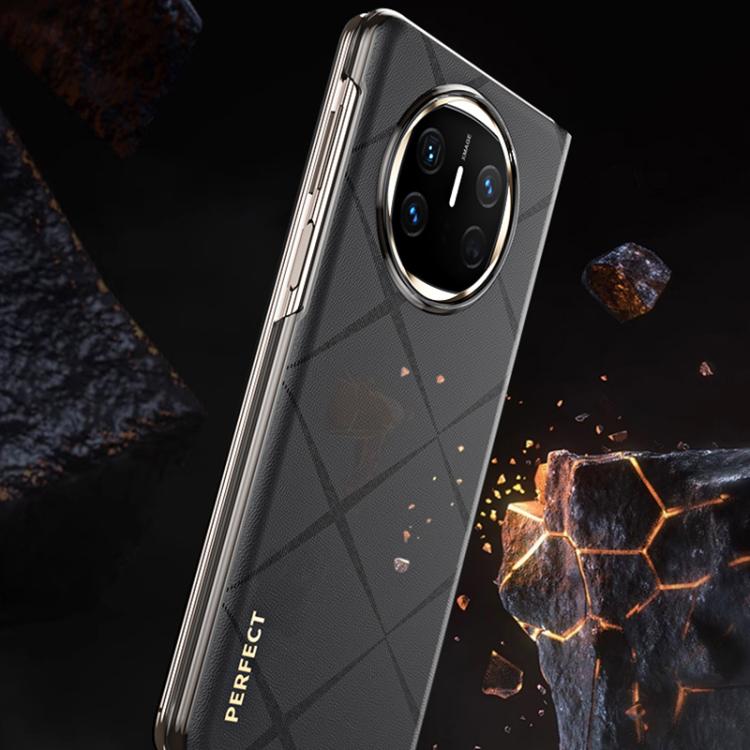 For Huawei Mate X6 Plain Leather Embossed MagSafe Magnetic Phone Leather Case(Coffee) - Huawei Cases by PMC TechLife | Online Shopping South Africa | PMC TechLife | Buy Now Pay Later Mobicred
