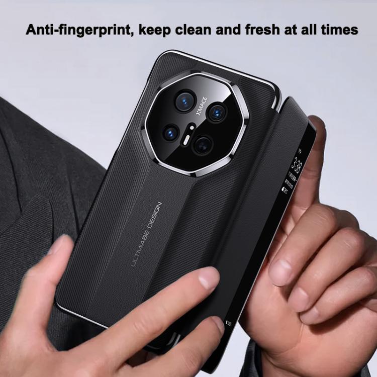 For Huawei Mate 60 Smart View Window Imitation Ultimate Design Phone Case(Gold) - Huawei Cases by PMC TechLife | Online Shopping South Africa | PMC TechLife | Buy Now Pay Later Mobicred
