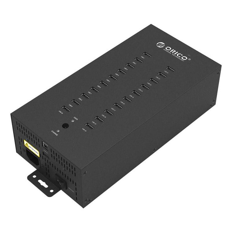 ORICO IH20P Industrial Grade 20 Ports USB 2.0 Hub, Plug:EU Plug(Black) - free shipping - PMC TechLife - Order now!
