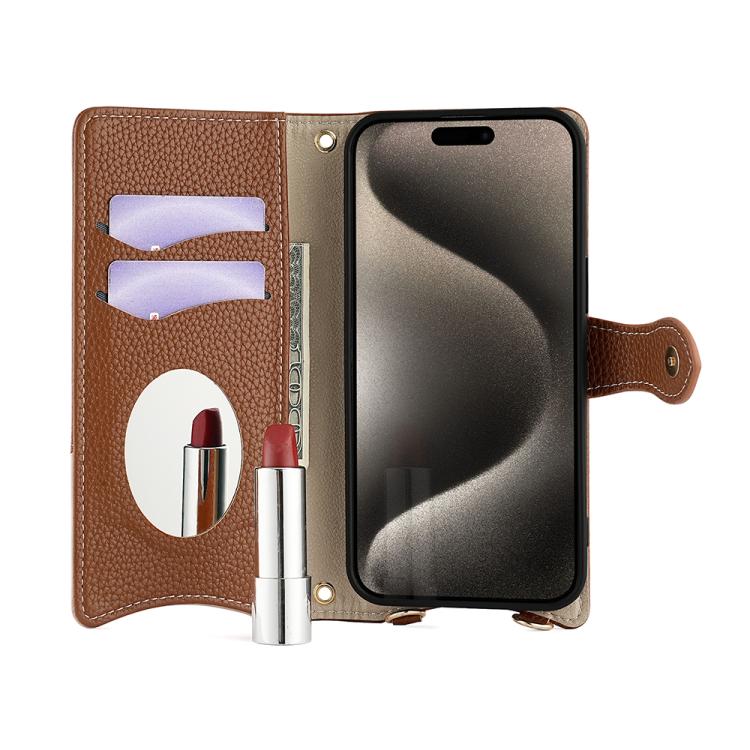 For Google Pixel 8 Crossbody Chain Fishtail Litchi Leather Phone Case(Brown) - Google Cases by PMC TechLife | Online Shopping South Africa | PMC TechLife | Buy Now Pay Later Mobicred