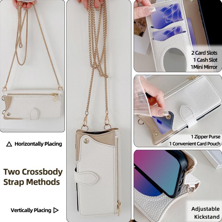 For Itel A50 Crossbody Chain Fishtail Litchi Leather Phone Case(White) - free shipping - PMC TechLife - Order now!