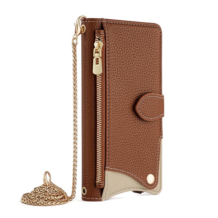 For Tecno Camon 30 Pro Crossbody Chain Fishtail Litchi Leather Phone Case(Brown) - Tecno Cases by PMC TechLife | Online Shopping South Africa | PMC TechLife | Buy Now Pay Later Mobicred