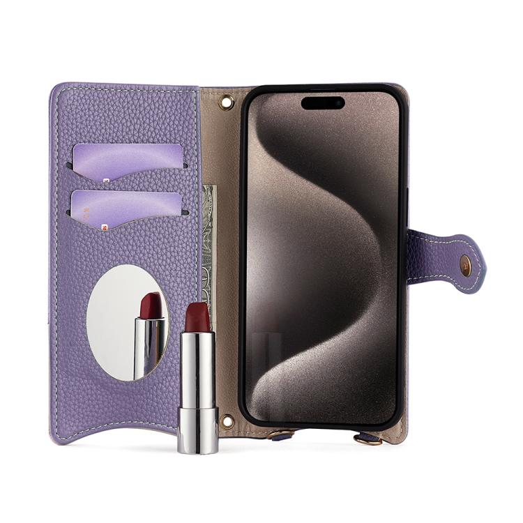 For Tecno Camon 30 Pro Crossbody Chain Fishtail Litchi Leather Phone Case(Purple) - Tecno Cases by PMC TechLife | Online Shopping South Africa | PMC TechLife | Buy Now Pay Later Mobicred