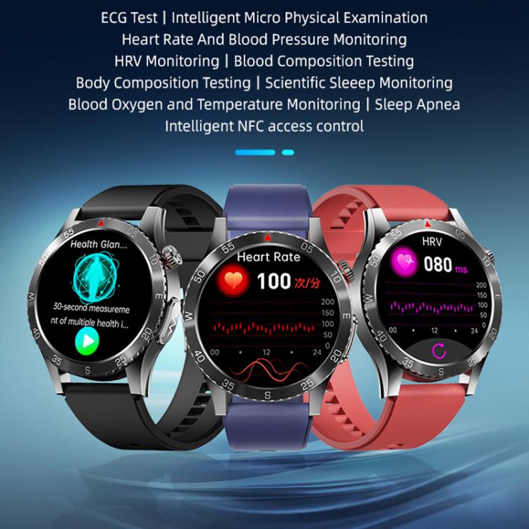 H9 1.43 inch Leather Strap ECG Smart Watch Supports Bluetooth Calls/Smart Voice Assistant(Brown) - free shipping - PMC TechLife - Order now!