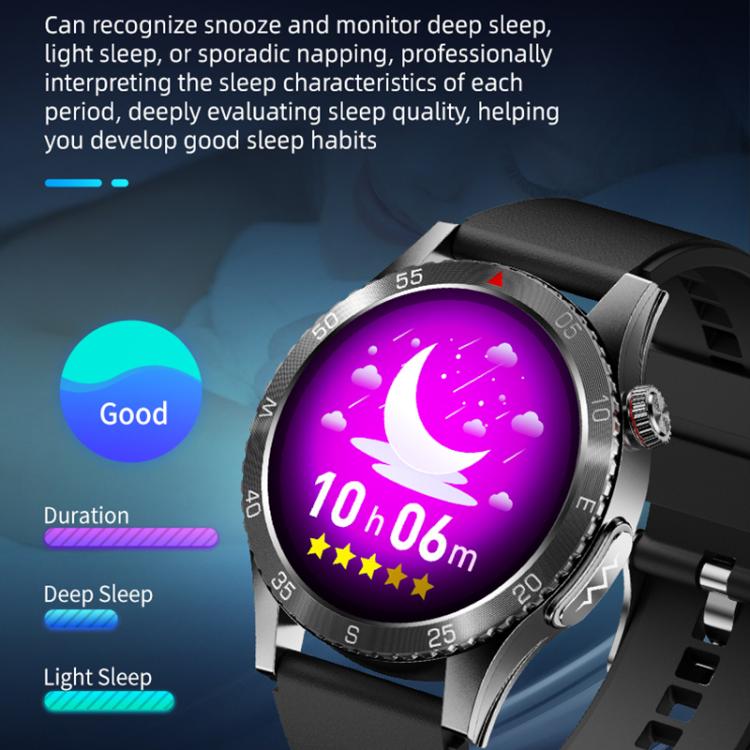 H9 1.43 inch Leather Strap ECG Smart Watch Supports Bluetooth Calls/Smart Voice Assistant(Black) - free shipping - PMC TechLife - Order now!
