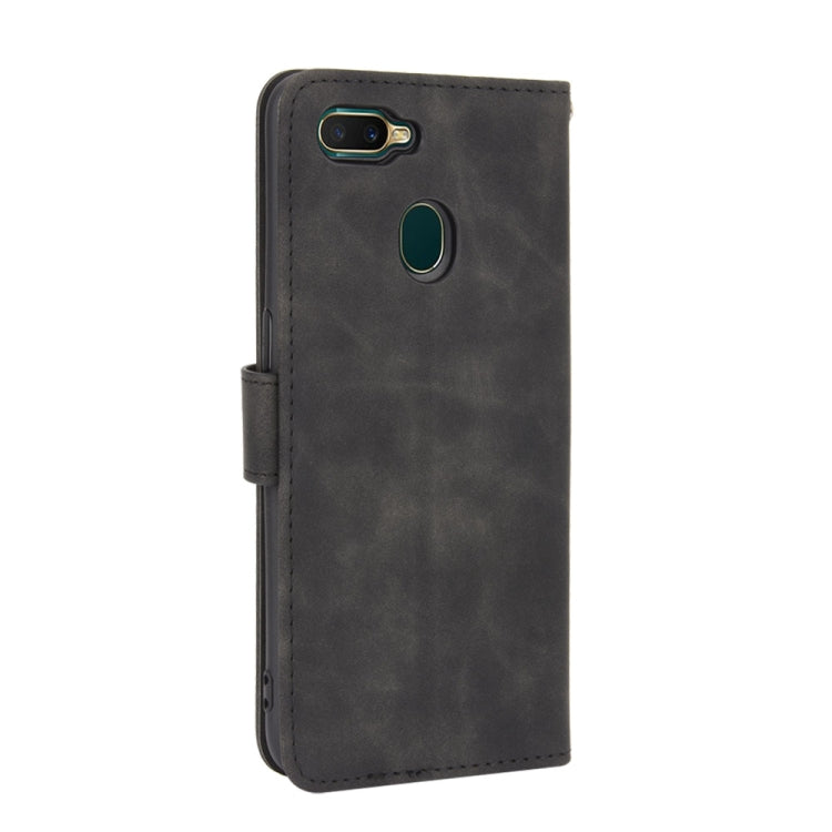 For OPPO A7(AX7) / A5s / AX5s / A12 Solid Color Skin Feel Magnetic Buckle Horizontal Flip Calf Texture PU Leather Case with Holder & Card Slots & Wallet(Black) - OPPO Cases by PMC Jewellery | Online Shopping South Africa | PMC Jewellery | Buy Now Pay Later Mobicred