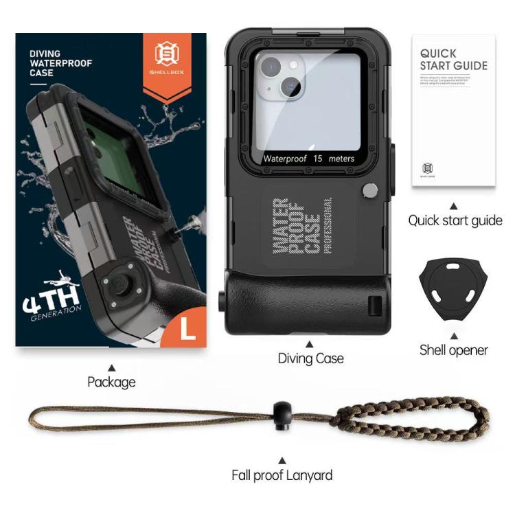 RedPepper 4th Generation Diving Protective Case for iPhone, Waterproof depth: 15m(Black) - Waterproof Bag by RedPepper | Online Shopping South Africa | PMc TechLife | Buy Now Pay Later Mobicred