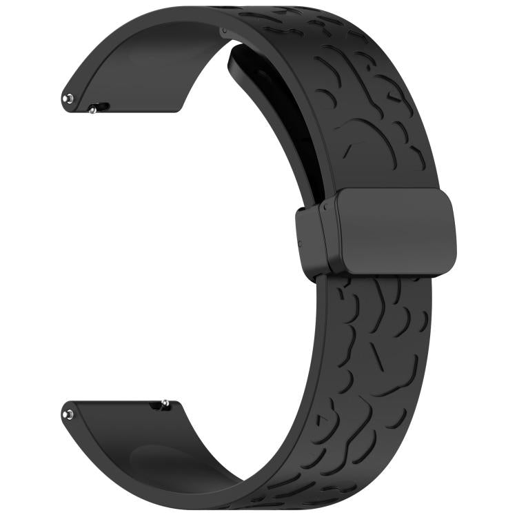 20mm Kalebol Universal Leopard Print Magnetic Folding Buckle Silicone Strap(Black) - free shipping - PMc TechLife - Order now!