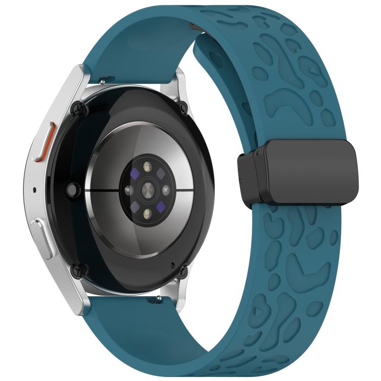 22mm Kalebol Universal Leopard Print Magnetic Folding Buckle Silicone Strap(Dark Blue) - 22mm Bands by Kalebol | Online Shopping South Africa | PMc TechLife | Buy Now Pay Later Mobicred