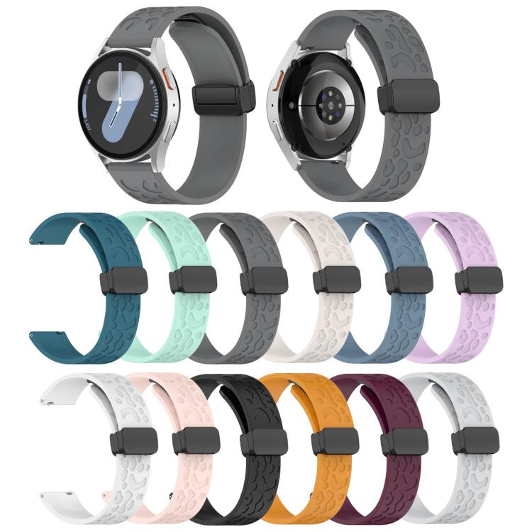 18mm Kalebol Universal Leopard Print Magnetic Folding Buckle Silicone Strap(Space Grey) - 22mm Bands by Kalebol | Online Shopping South Africa | PMc TechLife | Buy Now Pay Later Mobicred