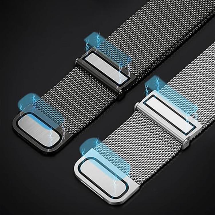 Kalebol 22mm Universal Loop Double Magnetic Buckle Milanese Strap(Black Red) - 20mm Bands by Kalebol | Online Shopping South Africa | PMc TechLife | Buy Now Pay Later Mobicred
