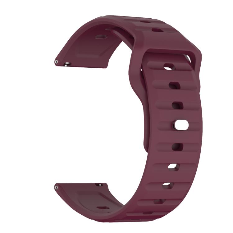 22mm Kalebol Wave Pattern Studded Buckle Silicone Watch Band(Wine Red) - 22mm Bands by Kalebol | Online Shopping South Africa | PMc TechLife | Buy Now Pay Later Mobicred