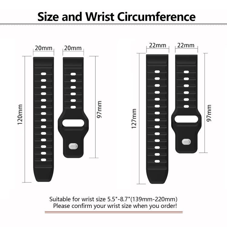 22mm Kalebol Wave Pattern Studded Buckle Silicone Watch Band(Grey) - free shipping - PMc TechLife - Order now!