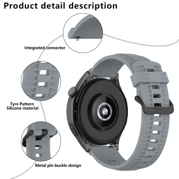 20mm Kalebol Black Buckle Tire Pattern Silicone Watch Band(Lime) - free shipping - PMc TechLife - Order now!