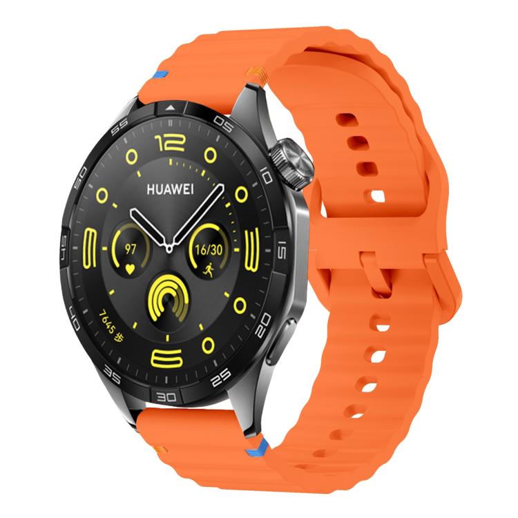 20mm Kalebol Wave Stitch Silicone Watch Band(Orange) - 20mm Bands by Kalebol | Online Shopping South Africa | PMc TechLife | Buy Now Pay Later Mobicred