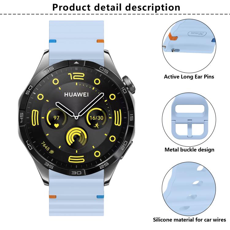 20mm Kalebol Wave Stitch Silicone Watch Band(Orange) - 20mm Bands by Kalebol | Online Shopping South Africa | PMc TechLife | Buy Now Pay Later Mobicred