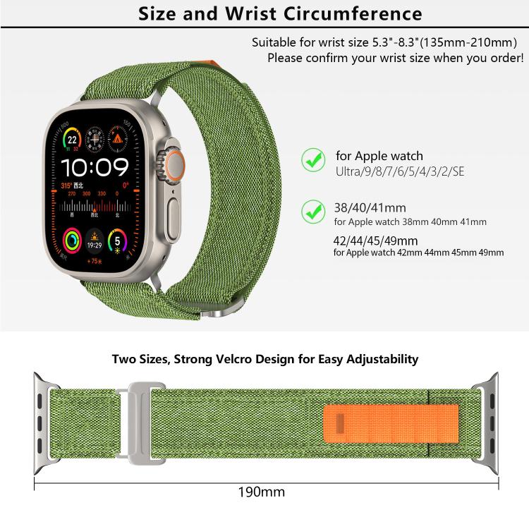 For Apple Watch 42mm / 41mm / 40mm / 38mm Kalebol Canvas Pattern Nylon Loop Strap(Light Blue) - Watch Bands by Kalebol | Online Shopping South Africa | PMC TechLife | Buy Now Pay Later Mobicred