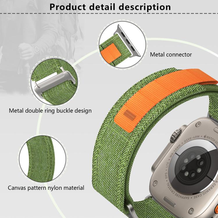 For Apple Watch 42mm / 41mm / 40mm / 38mm Kalebol Canvas Pattern Nylon Loop Strap(Black) - Watch Bands by Kalebol | Online Shopping South Africa | PMC TechLife | Buy Now Pay Later Mobicred
