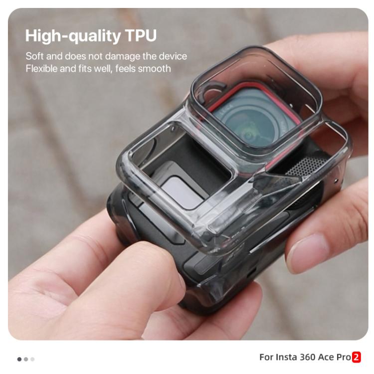 For Insta360 Ace / Ace Pro / Pro 2 Body Soft TPU Protective Case with Lens Cover(Ink Grey) - free shipping - PMC TechLife - Order now!