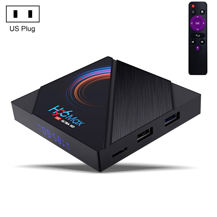 H96 Max 6K Ultra HD Smart TV Box with Remote Controller, Android 10.0, Allwinner H616 Quad Core ARM Cortex-A53, 4GB+32GB, Support TF Card / USBx2 / AV / HDMI / WIFI, US Plug - Allwinner H6 by PMC Jewellery | Online Shopping South Africa | PMC Jewellery | Buy Now Pay Later Mobicred