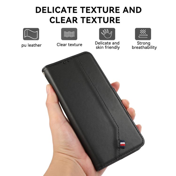 For iPhone 17 Pro ABEEL Delicate Texture Splicing RFID Leather Phone Case(Black) - free shipping - PMc TechLife - Order now!