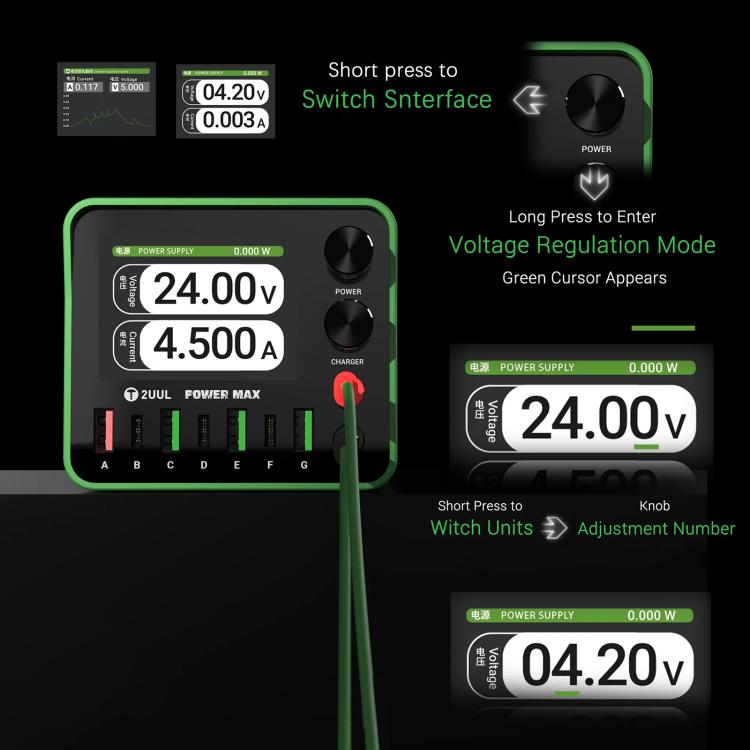 2UUL PC01 POWER MAX 200W Multi-Port Charger Adjustable Voltage Power Supply, Plug:EU Plug - free shipping - PMC TechLife - Order now!