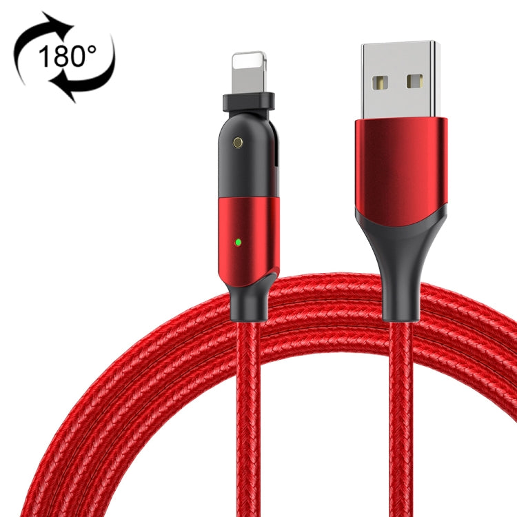 FXCL-WY09 2.4A USB to 8 Pin 180 Degree Rotating Elbow Charging Cable, Length:1.2m(Red) - Normal Style Cable by PMC Jewellery | Online Shopping South Africa | PMC Jewellery | Buy Now Pay Later Mobicred