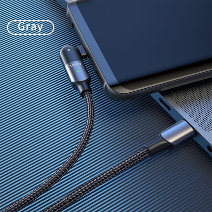 FXCTL-WY0G 100W 5A USB-C / Type-C to Type-C 180 Degree Rotating Elbow Fast Charging Cable, Length:1.2m(Grey) - USB-C & Type-C Cable by PMC Jewellery | Online Shopping South Africa | PMC Jewellery | Buy Now Pay Later Mobicred