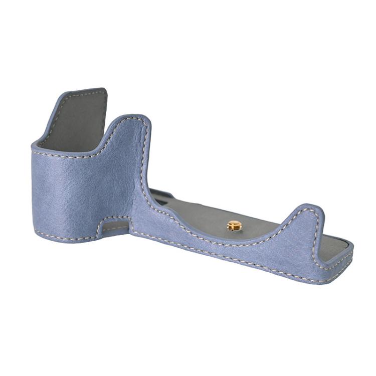 For Sony ILCE-6700 / A6700 Litchi Texture PU Leather Camera Half Case Base(Blue) - free shipping - PMC TechLife - Order now!