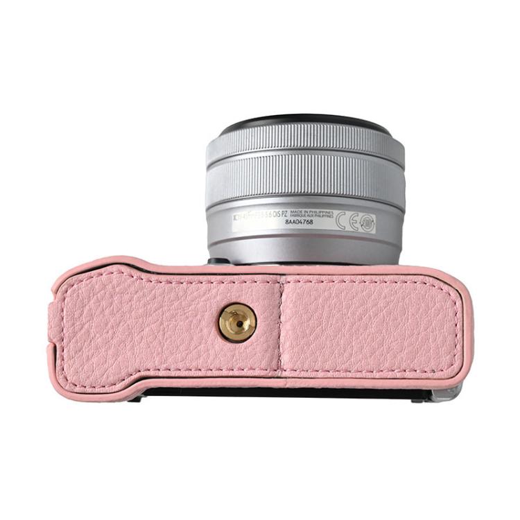 For FUJIFILM X-M5 Litchi Texture PU Leather Camera Half Case Base(Pink) - free shipping - PMC TechLife - Order now!
