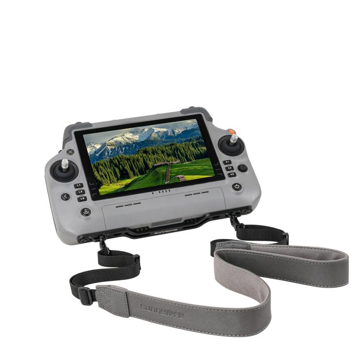 For DJI RC Plus 2 / 1 Sunnylife Controller Hanger Bracket with PU Leather Strap Shoulder Belt(Grey) - free shipping - PMC TechLife - Order now!