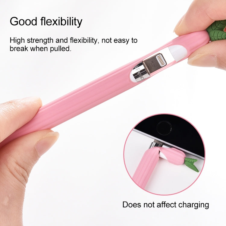 For Apple Pencil 2 Contrasting Color Mint Leaf Silicone Non-slip Protective Cover(Orange) - Pencil Accessories by PMC Jewellery | Online Shopping South Africa | PMC Jewellery | Buy Now Pay Later Mobicred