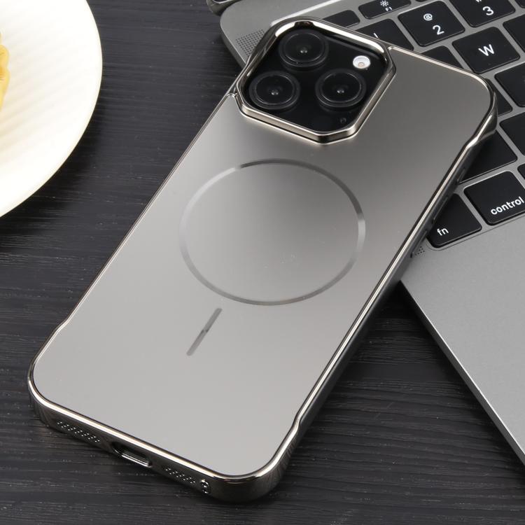 For iPhone 13 Pro Max / 12 Pro Max Electroplating Frameless Frosted Anti-Glare PC MagSafe Phone Case(Titanium Gray) - free shipping - PMC TechLife - Order now!