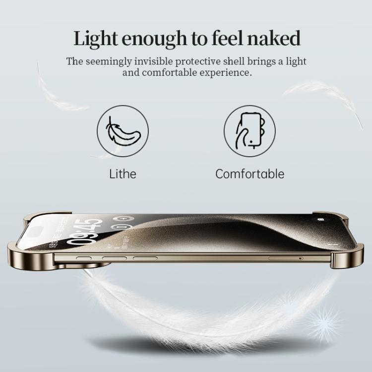 For iPhone 17 Pro Max Frameless Metal Corner Pad Phone Case with Lens Film(Black) - free shipping - PMC TechLife - Order now!