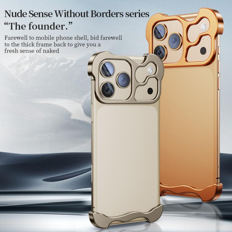 For iPhone 17 Pro Frameless Metal Corner Pad Phone Case with Lens Film(Silver) - free shipping - PMC TechLife - Order now!