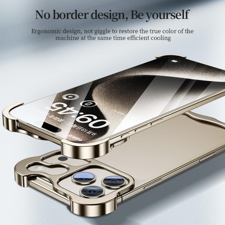 For iPhone 17 Pro Frameless Metal Corner Pad Phone Case with Lens Film(Silver) - free shipping - PMC TechLife - Order now!