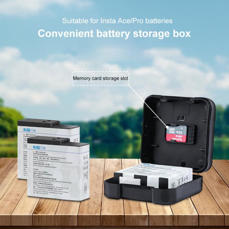For Insta360 Ace / Ace Pro Battery & Memory Card Storage Box(Black) - free shipping - PMC TechLife - Order now!