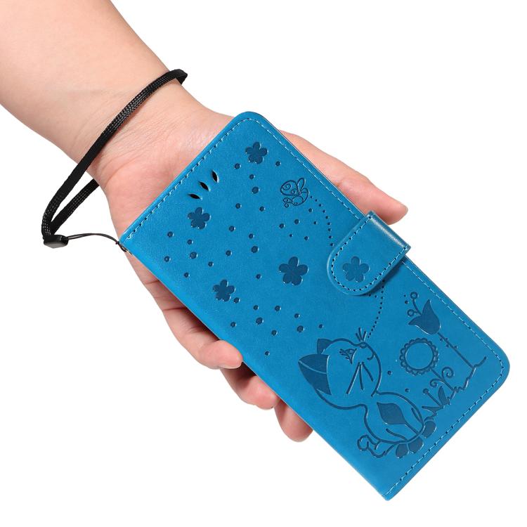 For Nothing Phone 3A Pro Cat and Bee Embossed Flip Leather Phone Case(Blue) - free shipping - PMC TechLife - Order now!