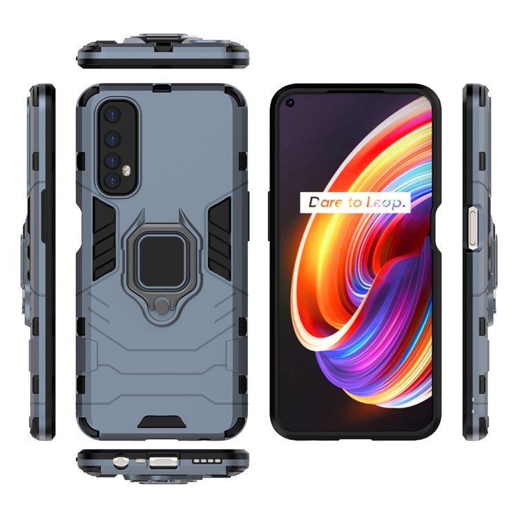 For OPPO Realme 7 PC + TPU Shockproof Protective Case with Magnetic Ring Holder(Navy Blue) - free shipping - PMC TechLife - Order now!