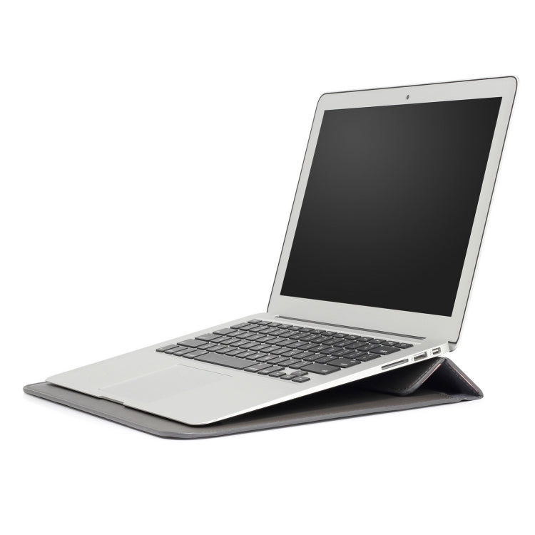 PU Leather Ultra-thin Envelope Bag Laptop Bag for MacBook Air / Pro 11 inch, with Stand Function(Space Gray) - Protective Bags by PMC Jewellery | Online Shopping South Africa | PMC Jewellery | Buy Now Pay Later Mobicred