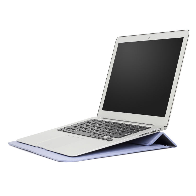 PU Leather Ultra-thin Envelope Bag Laptop Bag for MacBook Air / Pro 13 inch, with Stand Function(Tranquil Blue) - Protective Bags by PMC Jewellery | Online Shopping South Africa | PMC Jewellery | Buy Now Pay Later Mobicred