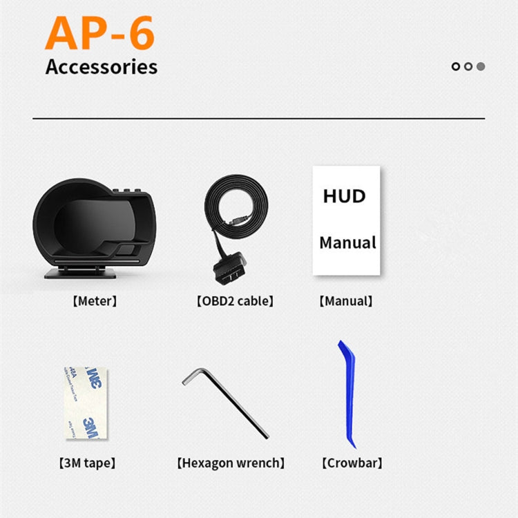 AP-6 Car HUD Head-up Display OBD GPS Driving Computer Code Table - Head Up Display System by PMC TechLife | Online Shopping South Africa | PMC TechLife | Buy Now Pay Later Mobicred