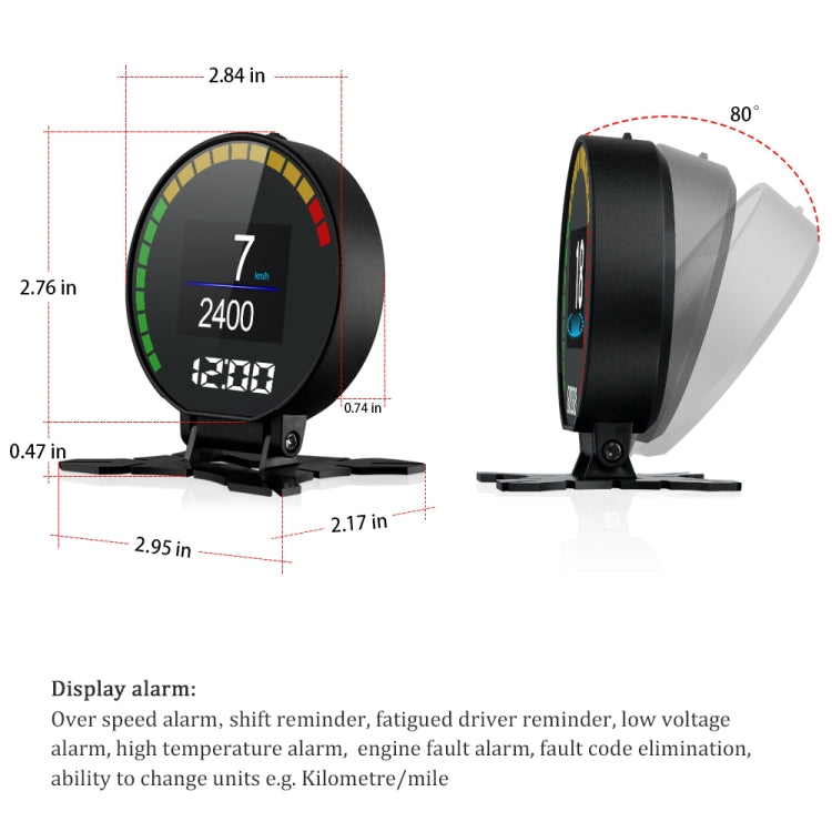 P15 OBD2 Car HUD Head-up Display Water Temperature / Vehicle Speed / Voltage - Head Up Display System by PMC TechLife | Online Shopping South Africa | PMC TechLife | Buy Now Pay Later Mobicred