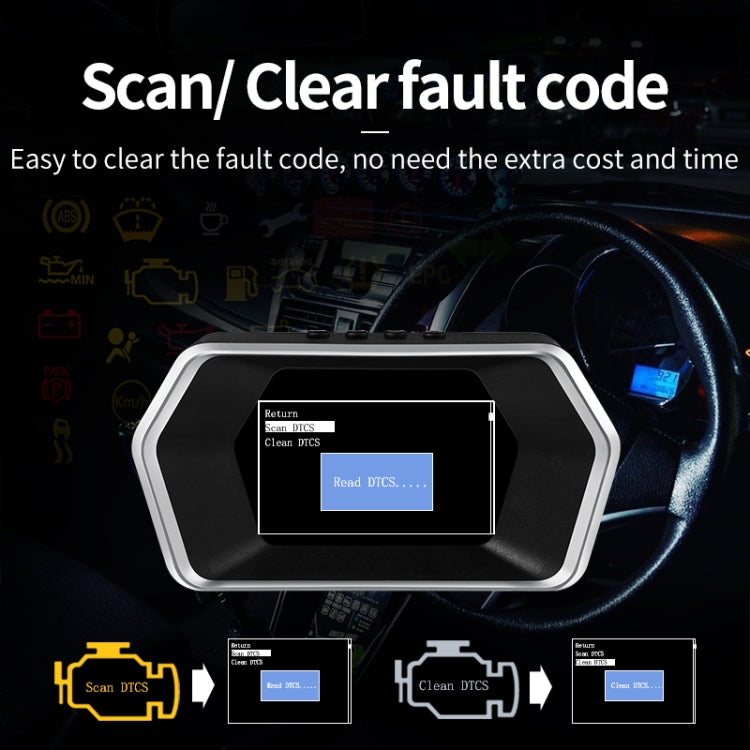 P17 Car HUD Head-up Display GPS Speed Meter Car OBD2 Fault Elimination Code - Head Up Display System by PMC Jewellery | Online Shopping South Africa | PMC Jewellery | Buy Now Pay Later Mobicred