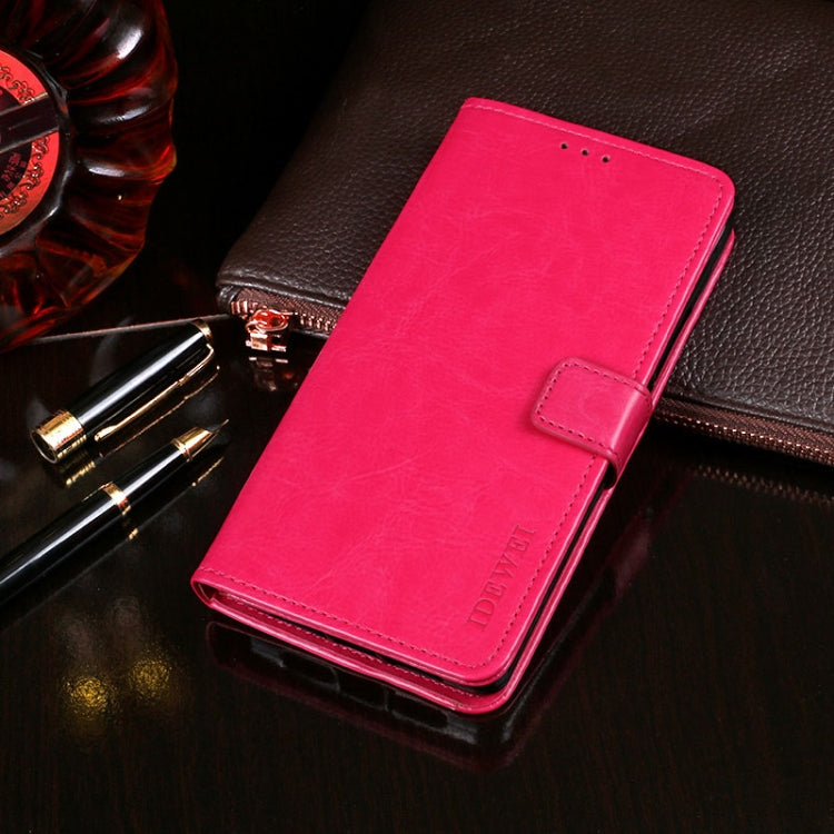 For TCL 10L idewei Crazy Horse Texture Horizontal Flip Leather Case with Holder & Card Slots & Wallet(Rose Red) - More Brand by idewei | Online Shopping South Africa | PMC Jewellery | Buy Now Pay Later Mobicred