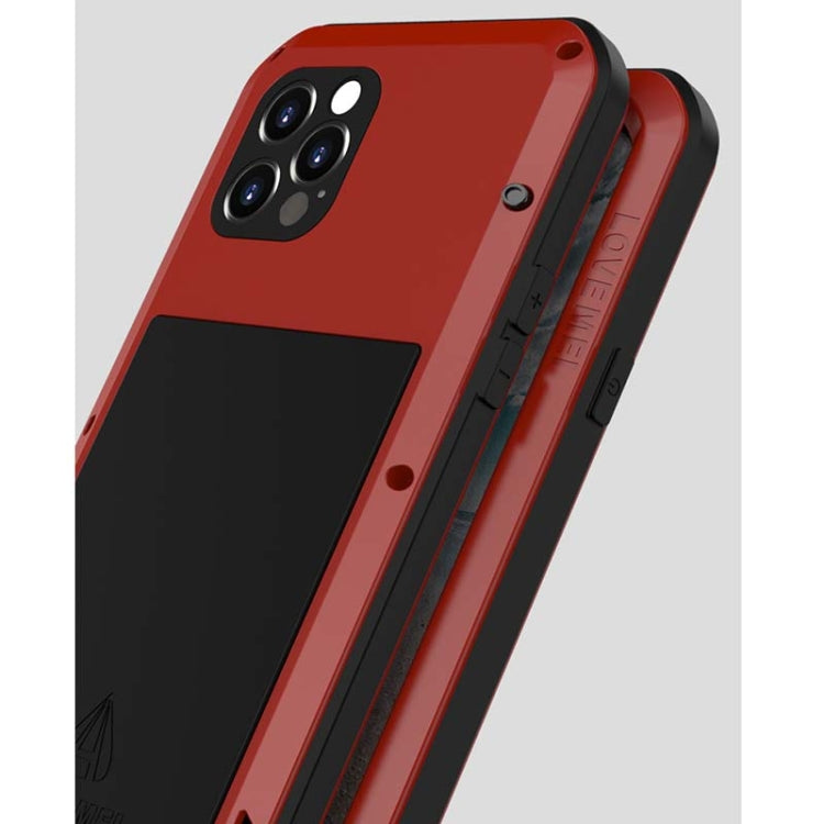 For iPhone 12 Pro LOVE MEI Metal Shockproof Life Waterproof Dustproof Protective Case(Red) - free shipping - PMC TechLife - Order now!